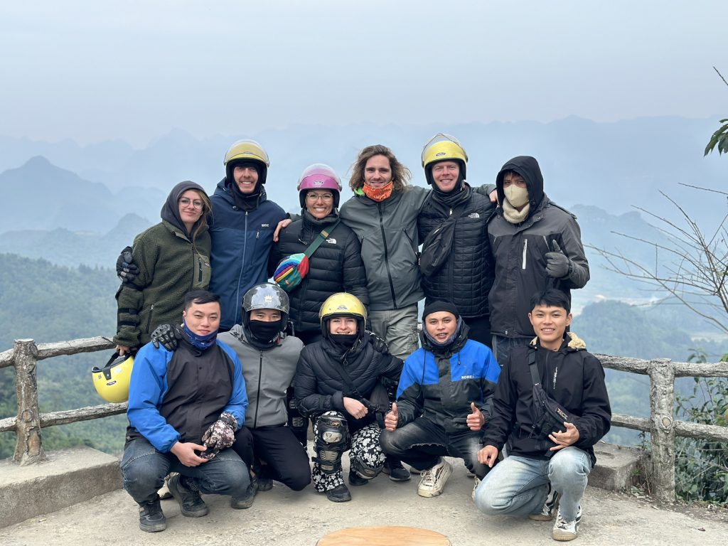 BiBi Ha Giang crew and tour participants during windy season.
